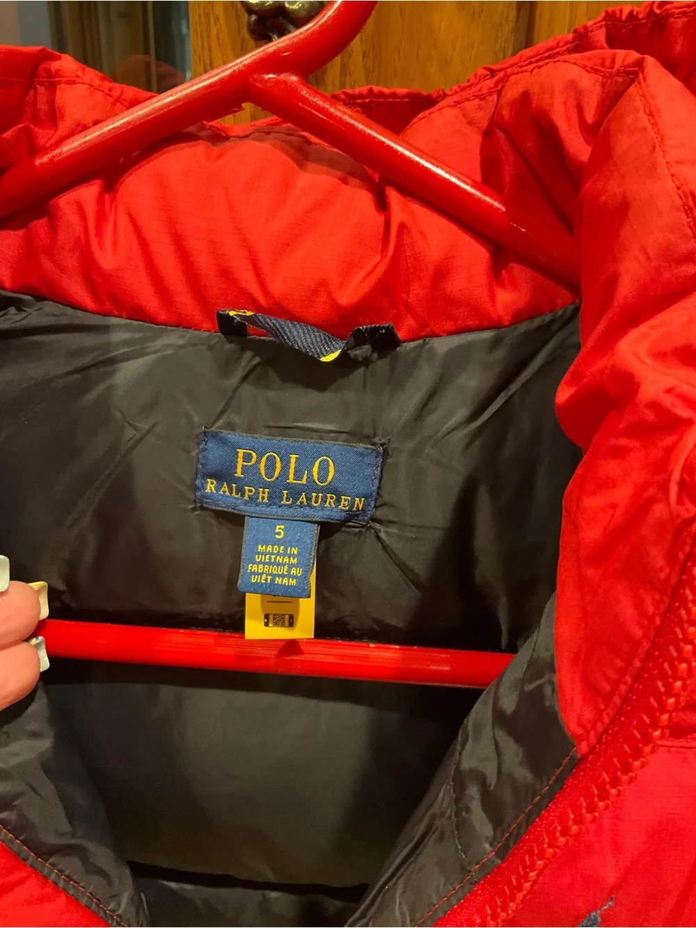 Polo by Ralph Lauren Red Quilted Kids Puffer Jacket 5